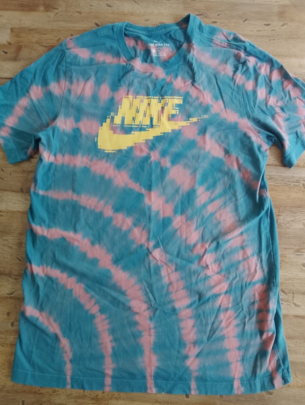 Nike Sportswear Festival Tie-Dye Tee in Teal, Coral & Yellow